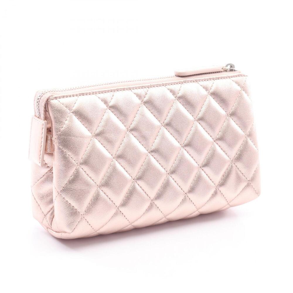 CHANEL Pink Lambskin Leather Pouch - Picture 2 of 8